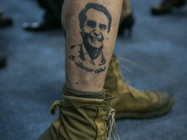 Tattoo revealing love for Brazilian president Jair Bolsonaro