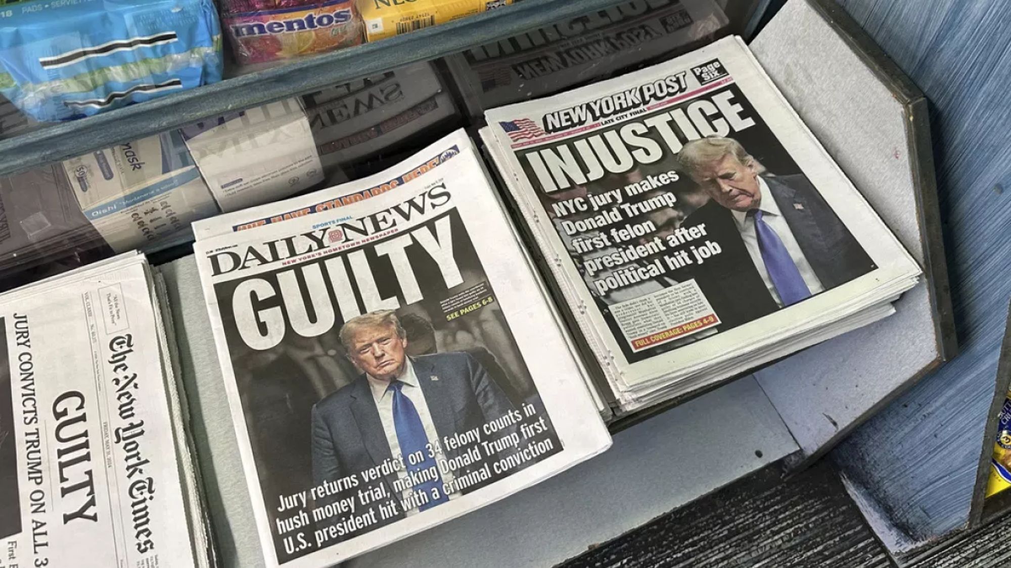 Two New York tabloids give opposing interpretations to Trump's conviction